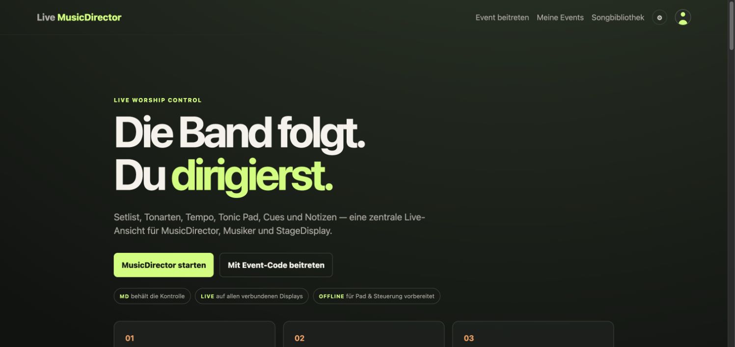 Screenshot von Live MusicDirector